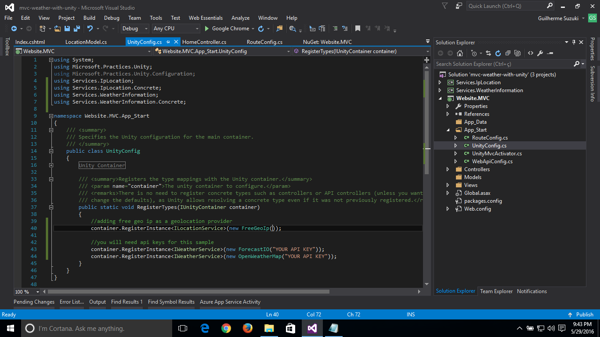 You will need 2 API keys: one from Forecast.IO and another from OpenWeatherMap